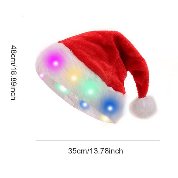 Julehat, Unisex Lysende Julemandshatte, Plys Julehat (grøn - Farvelys)