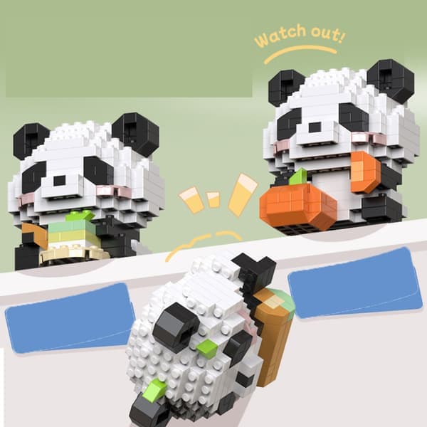 Søde Panda Mini Byggeklodser - LEGO-kompatible mikroklodser, perfekt gave til børn, 2 stilarter tilfældigt udvalgt W1508-07