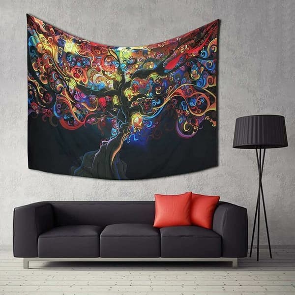 Seinavaate Gobeliini Psykedeelinen Puu Seinävaate Kodinsisustus - 210 cm x 150 cm