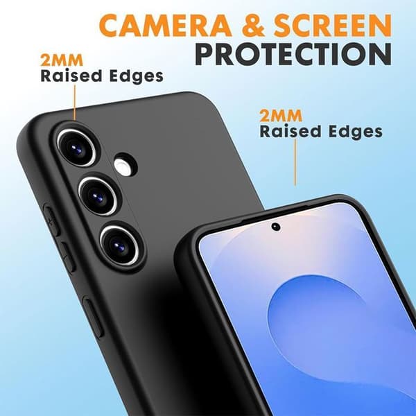 BOOLING Flydende silikonecover til Samsung Galaxy S25 FE med 2 hærdet glas[JUN] Sort Svart
