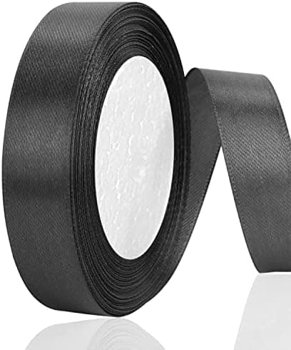 (Sort) Satinbånd, Hvidt Dobbeltsidet Polyester Satinbånd 20