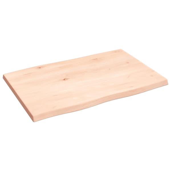 vidaXL Tabletop 60x40x2 cm Untreated Solid Oak Live Edge Brun 4000