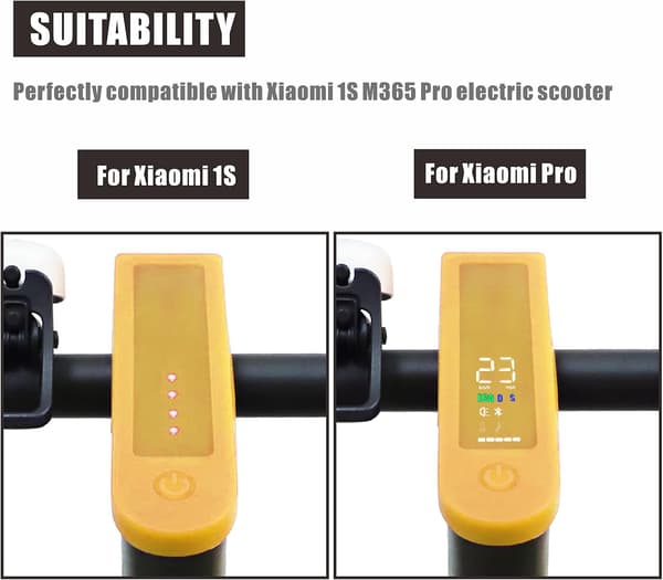 (Yellow) Replacement for Xiaomi M365 Pro Waterproof Protective Cover Display Silicone Cover Control Panel Dustproof Waterproof Accessory