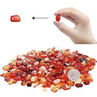 Natural Crushed Agate Stone Vase Crystal Ornament 9-12MM (Red Agate) 3pcs (9MM)