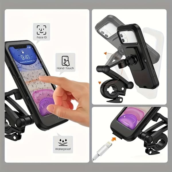 Motorcykeltelefonholder, ABS magnetisk foldbart design til cykel- og el-løbehjulnavigation color