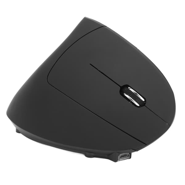 Vertical Wireless Mouse Ergonomic Comfortable Optical Tracking Technology Rechargeable Black 6 Keys Computer Accessories