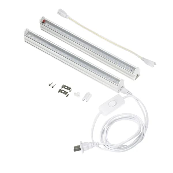 5-pak LED-vækstlys, 5W T5-rør LED til planter, høj effekt, integreret armatur, udvidelig 24 tommer