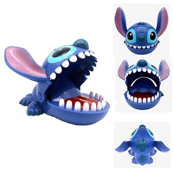 Handbitande Stitch Leksak Trick Dekompression Bit Finger Leksak Gåvor Blå Blue