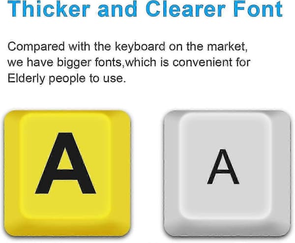 Large Print Computer Keyboard, Wired USB High Contrast Keyboard With Oversized Letters For Visually Impaired People With Low Vision