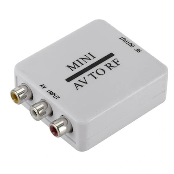 RCA/A/V kompositvideokabel til RF/koaksial/koaksialomformer -kompatibel modulator-tv