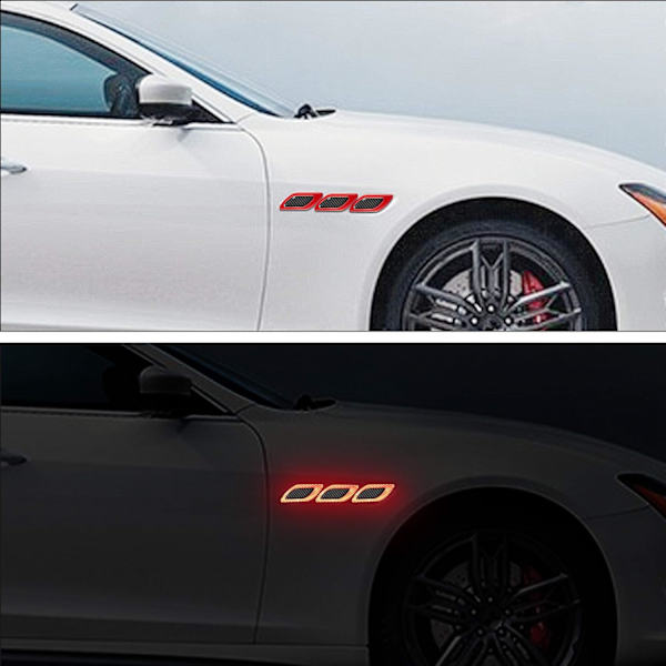 6-pack 3D Reflective Bumper Strips High Intensity Decals Night