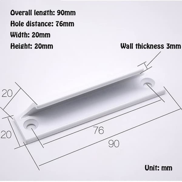 Exterior balcony door handle, exterior door handle, patio door handle 4 pcs White