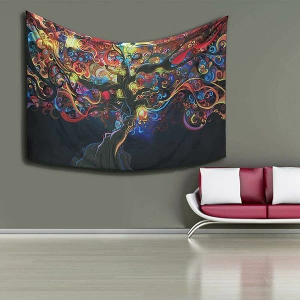 Seinavaate Gobeliini Psykedeelinen Puu Seinävaate Kodinsisustus - 210 cm x 150 cm