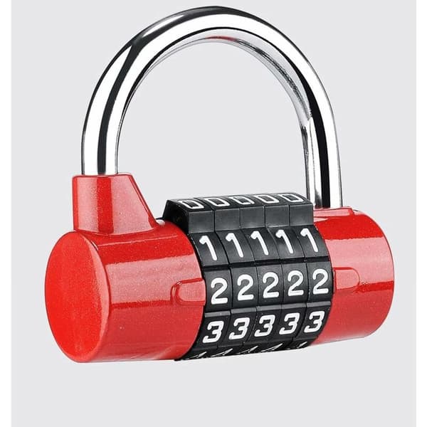 Combination Lock, 5-Digit Resettable Code, Durable, Compact, Easy to Install and Use, Safe, Gym Locker, Fence, Toolbox,