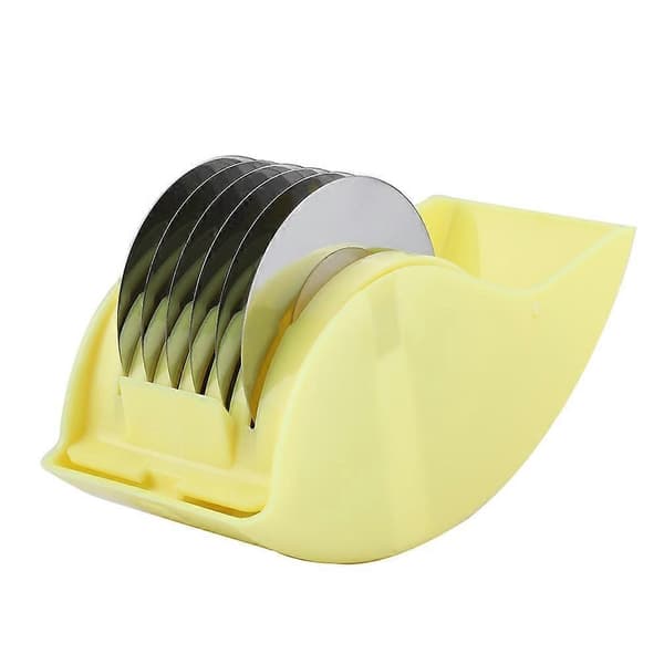 Stainless Steel Anti-rust Rolling Cutter Mince Vegetable Kitchen Tool (Yellow)
