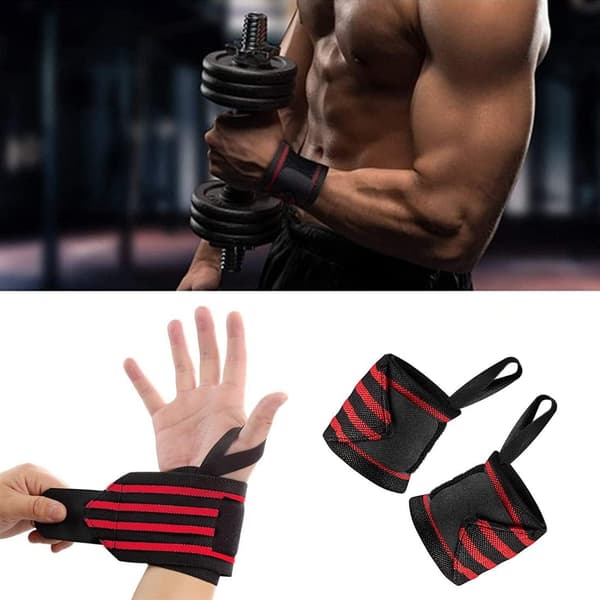 2 stk Håndleddsstropper for vektløfting, fitness, trening, treningsstudio, stretch_OF