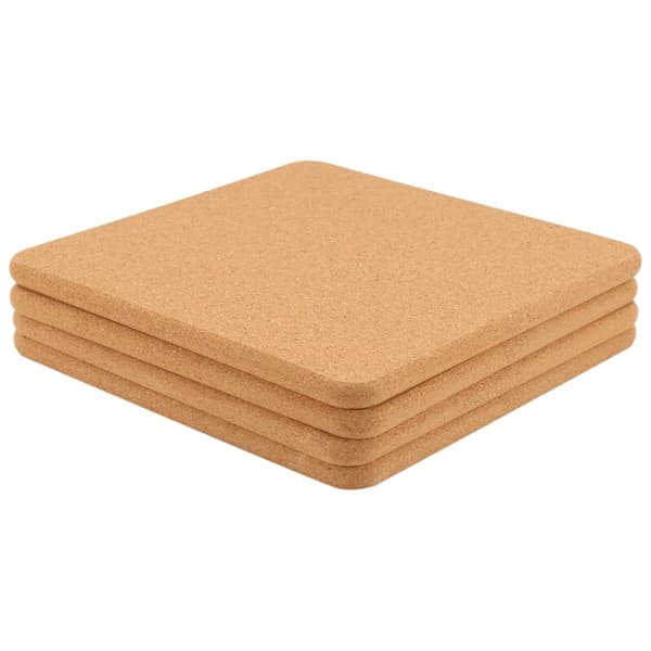 High-Density Thick Square Cork Mat for Hot Dishes, 8 Inch Heat-Resistant Multifunctional Trivet, Pot Holder