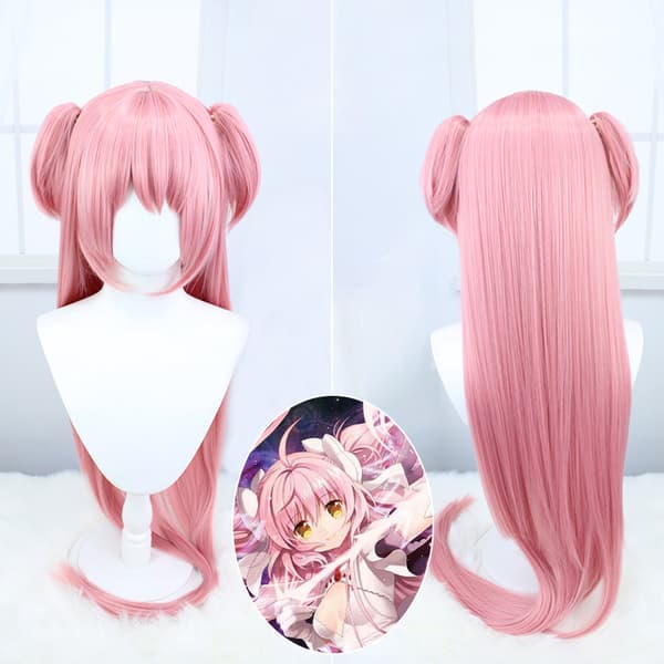 peruk Anime Madoka Cosplay Peruukki 120CM (Pinkki)