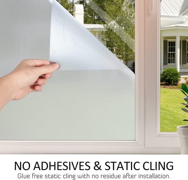 Window Film, Frosted Window Decal, Heat Control UV Blocking (30cm x 200cm)