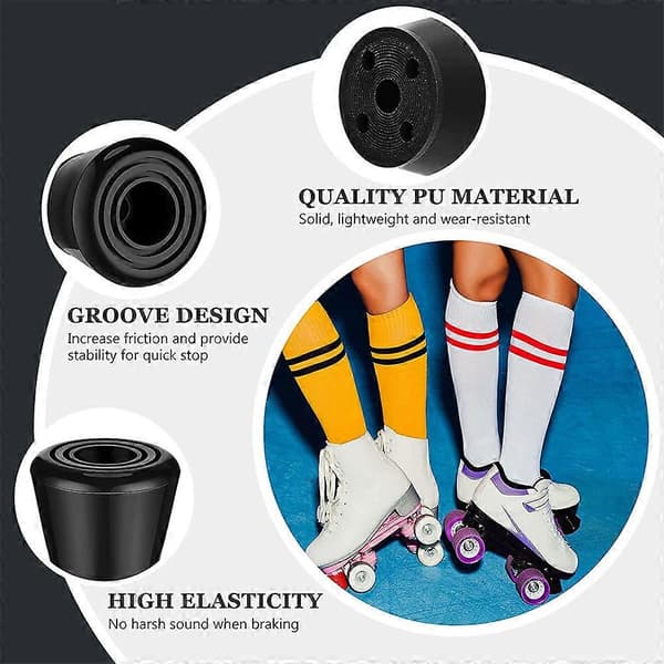 Roller Skate Toe Stops Set Roller Skate Toe Stops with 4 Screws Replacement Skate Accessories