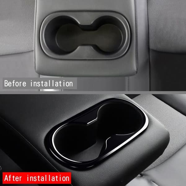 Rear Seat Cup Holder Decoration Frame Cover Trim for 2021 2022 RHD
