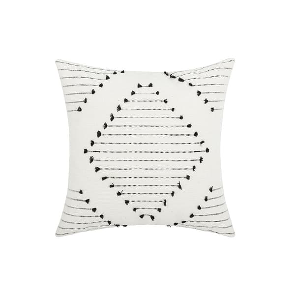 Bohemsk stil frynsete vevd putetrekk - Hvit/grå, 40 cm, C