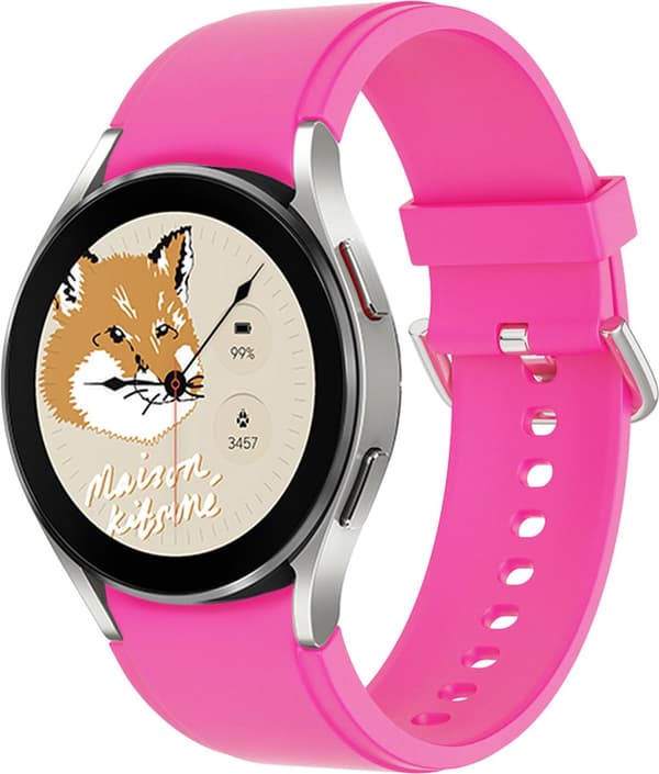 Silikonebånd - Hård Pink - justerbart med spænde - smartwatch-rem - 20mm - passer til Samsung Galaxy Watch 5 / Pro / 4 / 3