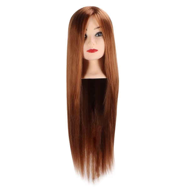 Frisørhode Lysebrunt Hår Flette Styling Treningsdukkehode (med sminke)