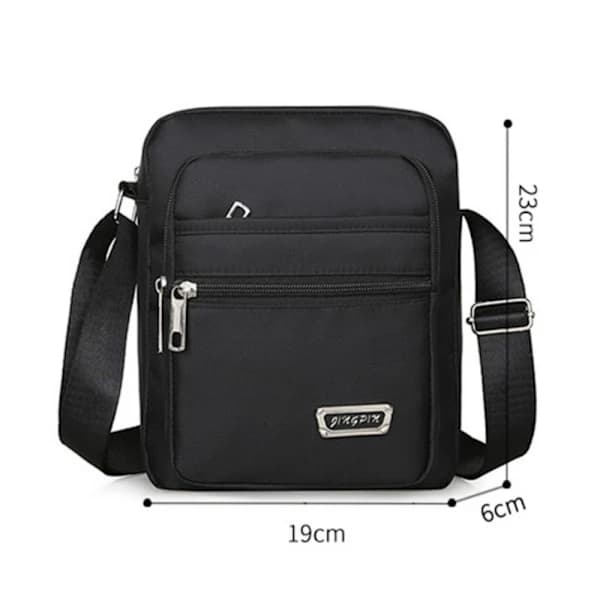 Crossbody-tasker til mænd Skuldertaske SORT 6 LYNLÅSE 6 LYNLÅSE sort 6 lynlåse-6 lynlåse