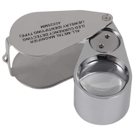 1 piece, 40X Magnifying Metal Folding Magnifier with LED