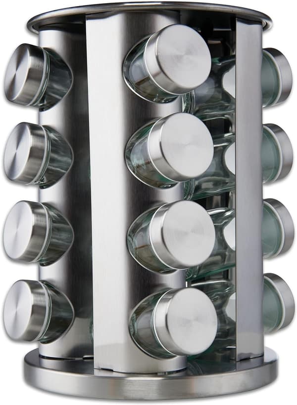 Rotating Spice Rack with 16 Glass Jars 2550