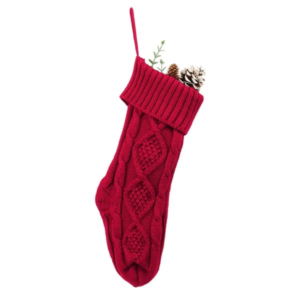 Christmas stocking, Christmas stocking, wool stocking gift bag, Christmas decoration, red