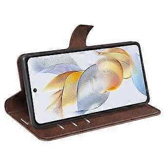 For Honor 90 Phone Case Calfskin Texture Leather Case Stand Wallet Square Magnetic Closure