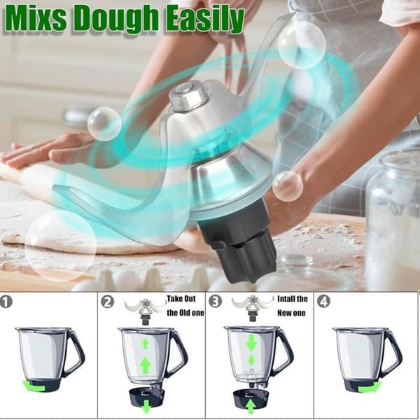 Dejblad til Thermomix Bimby TM31, rustfrit stål, designet til at ælte brøddej, let at rengøre