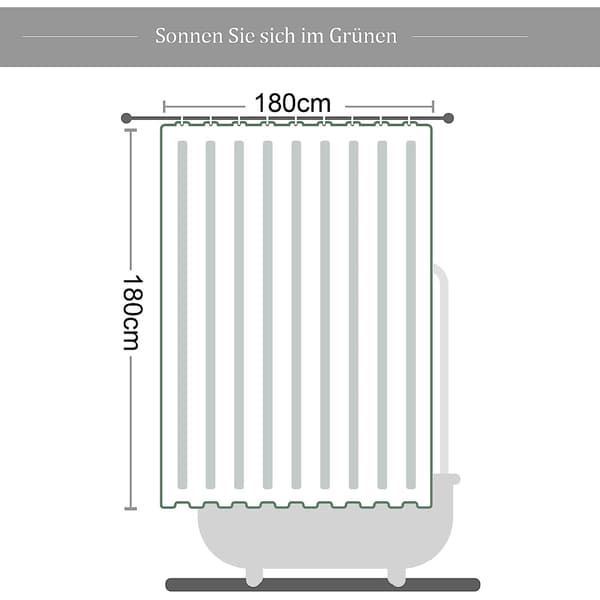 Dusjforheng 180x180 grønne blader planter