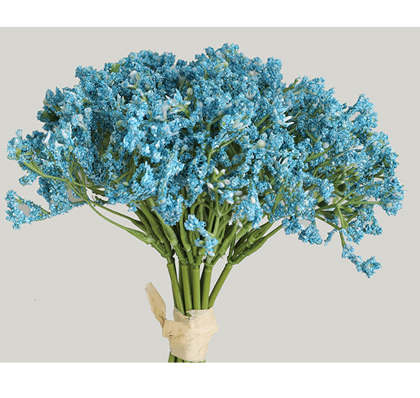 12 stk bryllupsdekorasjon stil håndbukett myk lim touch stjerner blå kunstige blomster