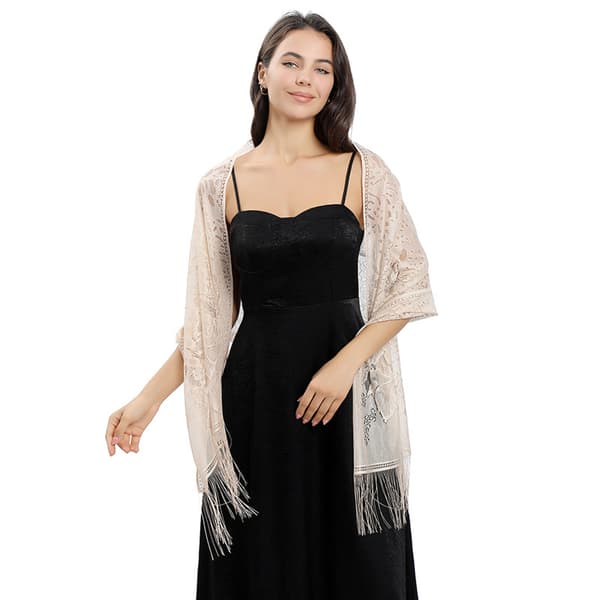 ##/Silkesjal skjerf aftenkjole chiffon skjerf poncho damer elegant frynser##/