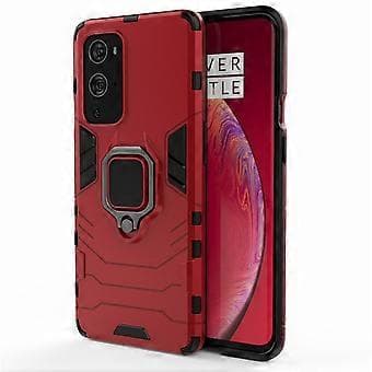 Compatible for OnePlus 9 Pro 2 in 1 Cool Guard PC + TPU Hybrid Phone Case with Kickstand (Red)