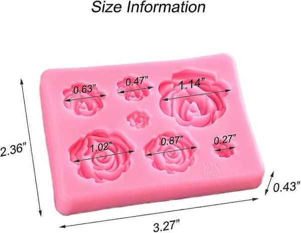 Rose silikonform, liten såpe leire sjokolade sukkerhåndverk bakeverktøy DIY kake silikonform for