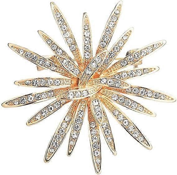 Brochenåle til kvinder, guldfarvede østrigske rhinestone krystal brochenåle smykker (guld)