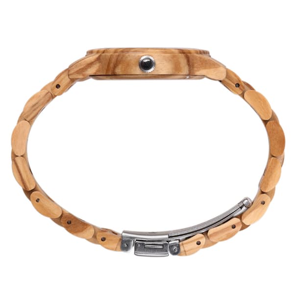 Quartz klocka premium träklocka gjord av naturligt trä analog herrklocka