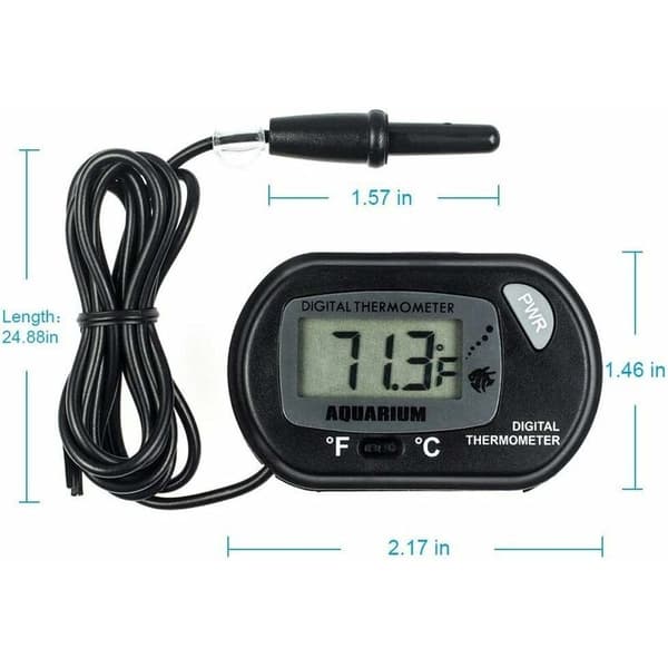 LCD Digital Akvarietermometer Fisk Tank Vatten Terrarium Temperatur - Svart