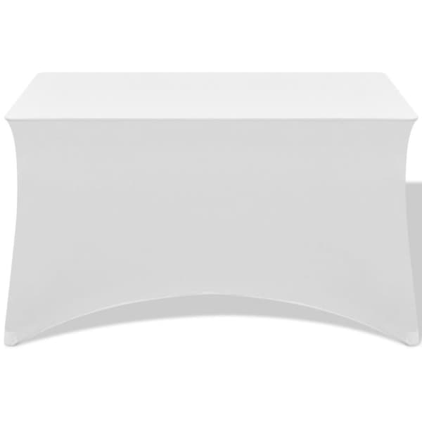 Bordstrekk stretch 2 stk hvit 120x60,5x74 cm