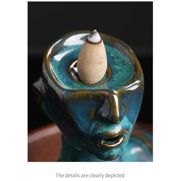 Keramisk Røkelsesbrenner med Tilbakeflyt - Skjønnhetsstatue Røkelsesbrenner - Egnet for Kontor, Yogastudio