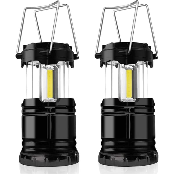 2 x Bærbar LED Campinglykt med Sammenleggbar Krok, Teltlamper