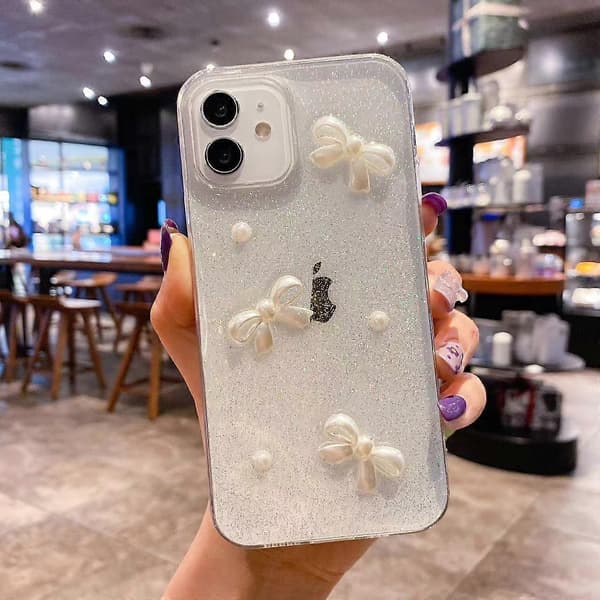 Perlerosett Glitter Epoxy TPU-deksel for iPhone 12 Pro Max
