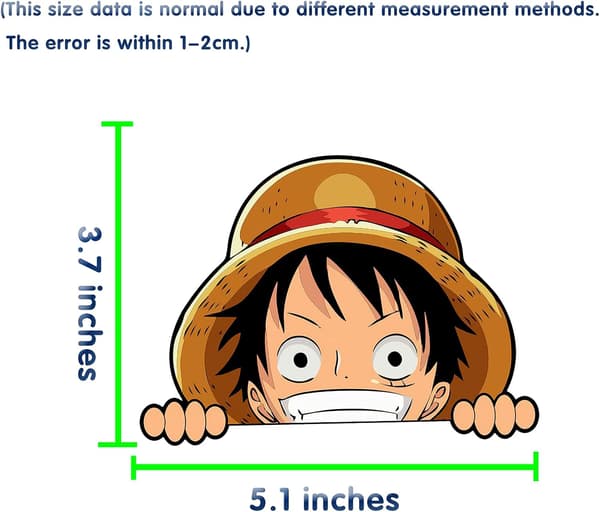 2-pack One Piece Monkey D. Luffy Peeker - Kika ut från bilen-dekaler DIY Anime Motorcykel