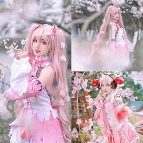 Perukki Hatsune Miku Peruukki 110CM (vaaleanpunainen)
