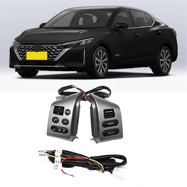 Cruise Control for Car for Sylphy 2008-2019 Steering Wheel Button with Wiring Harness Silver