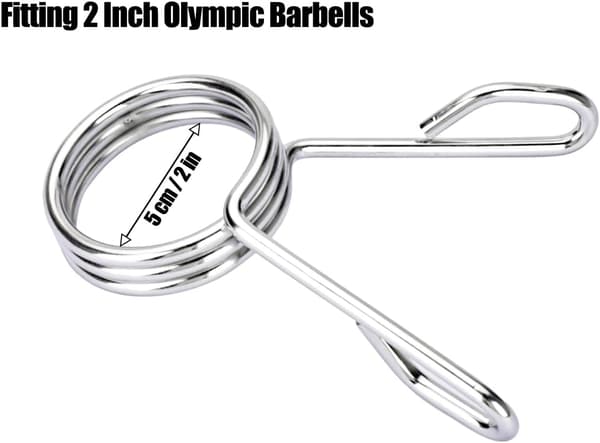 Fjäderklämmor 2 tums olympiska skivstångsklämmor viktsstångsklämmor för tyngdlyftning, 1 par